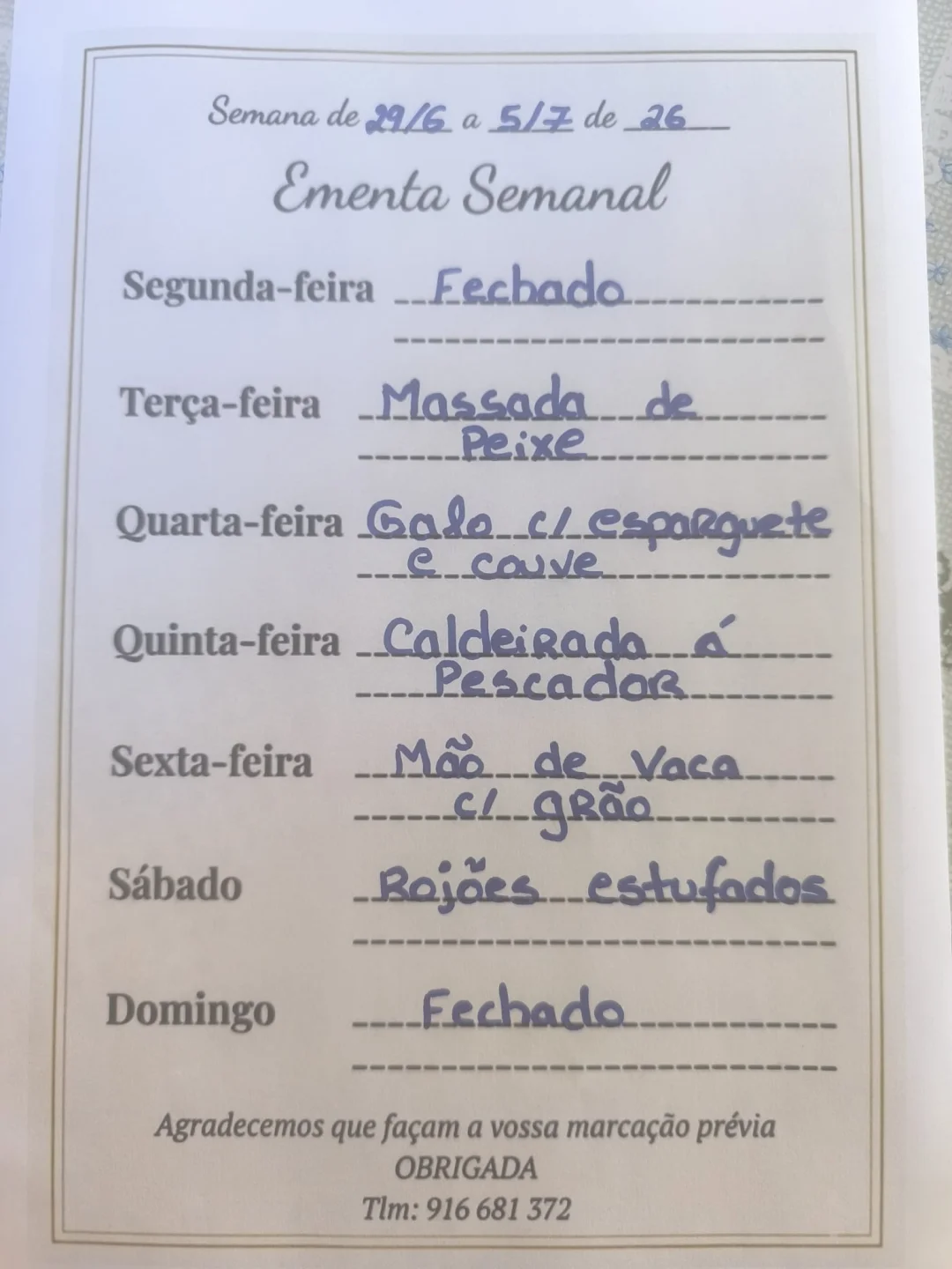 MENU 29-06-2026