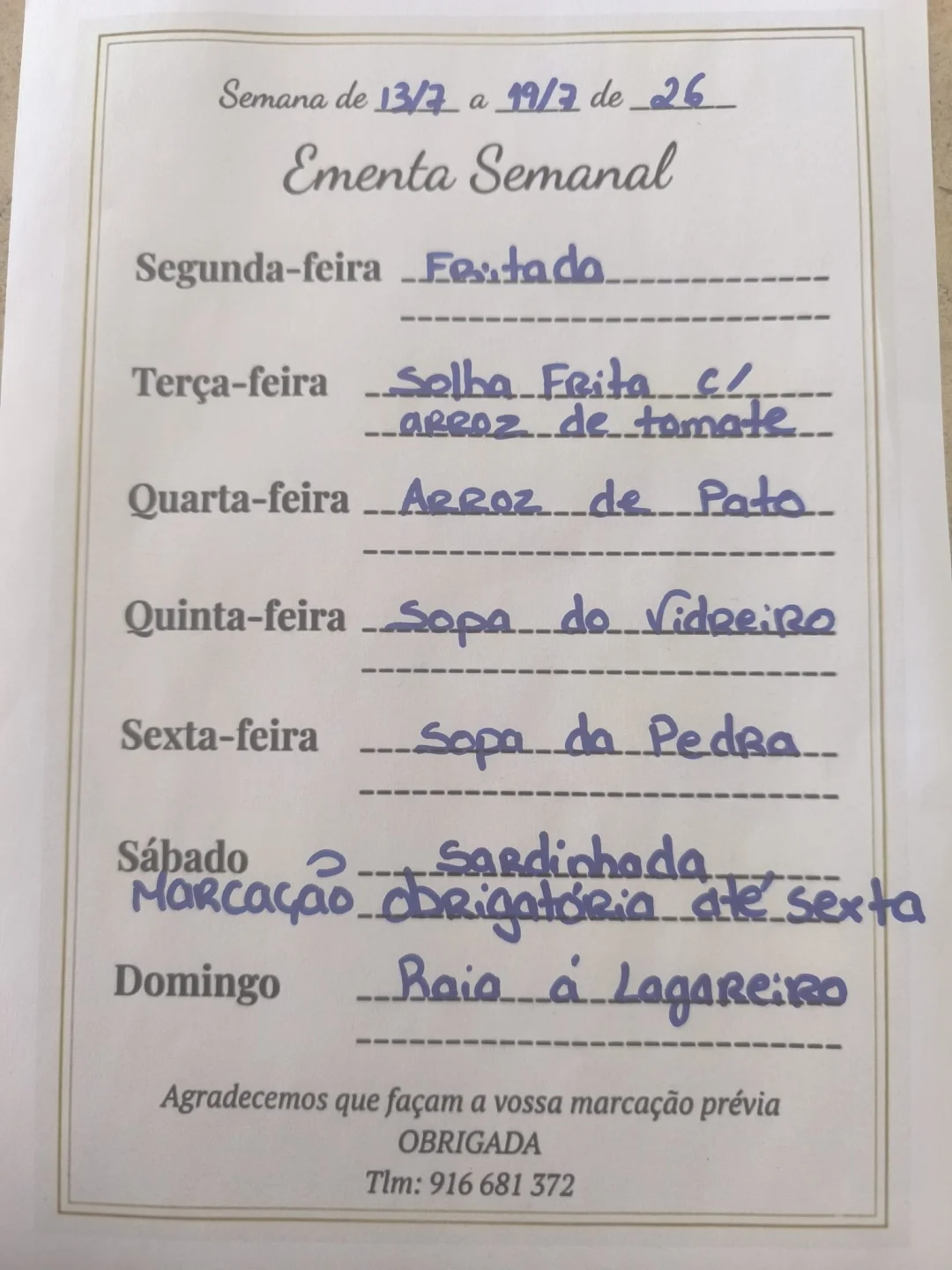 MENU 13-07-2026